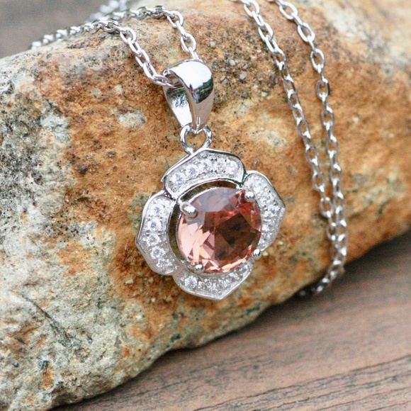 New Color Change Diaspore Flower Pendant Sterling Silver , Wedding , Bridal - Picture 6 of 8